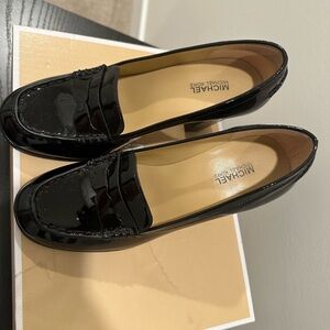 Michael Kors Shiny Black Patent Loafers